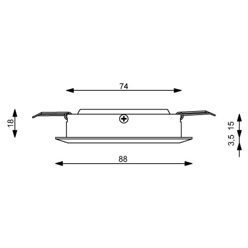Pivotable recessed spotlight EB15-1L (Slave) - NAVIEL