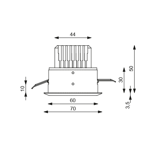 Recessed LED Light EB18 Ø 70 mm - NAVIEL