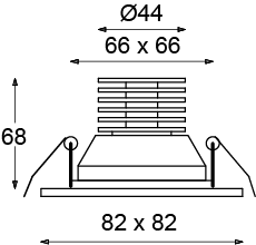 Recessed Spot Light EBQ7000 - 82 x 82 mm - NAVIEL