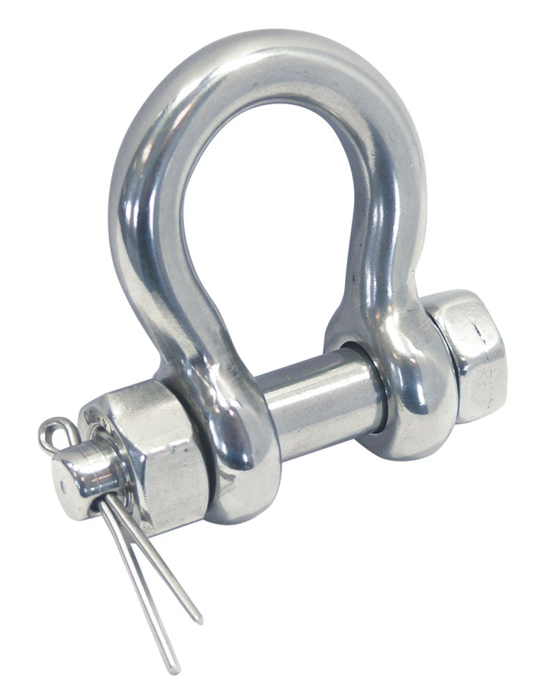 Bow Shackle with nut &amp; split pin. AISI 316
