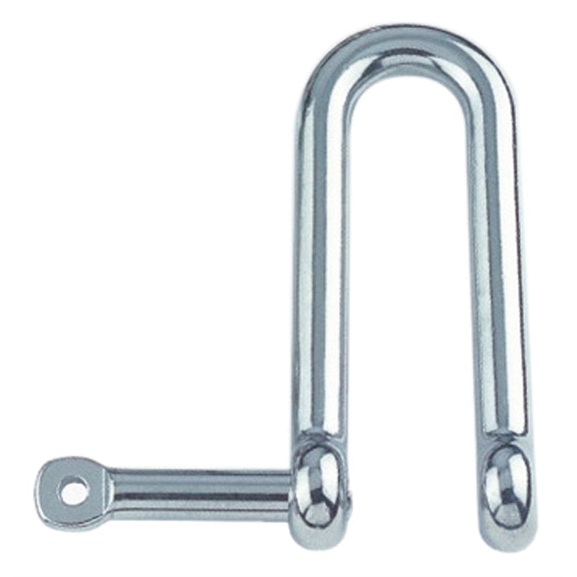Long D-shackle with captive pin, AISI 316