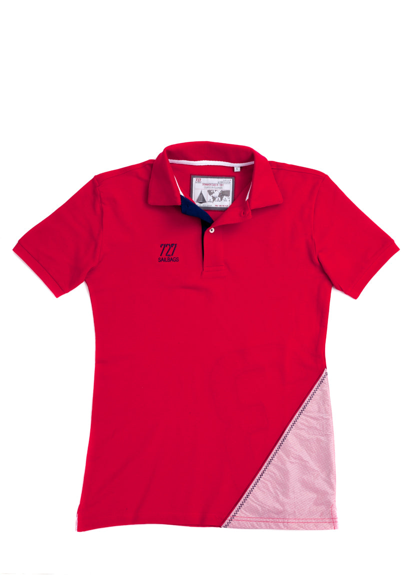 Men&#39;s Short-sleeved polo shirt Spinnaker, Crimson - Omniyacht®