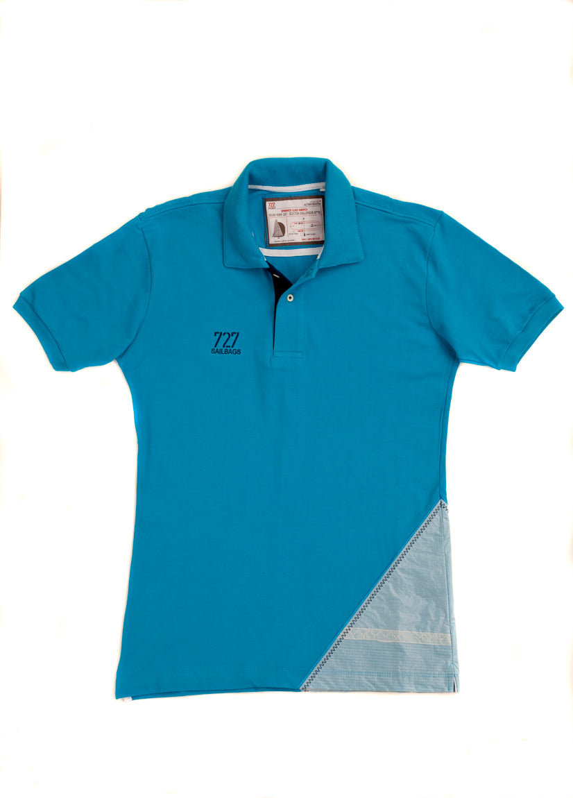 Men&#39;s Short-sleeved polo shirt Spinnaker, Turquoise - Omniyacht®