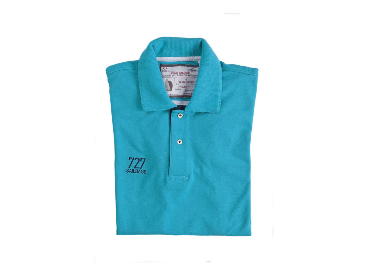 Men&#39;s Short-sleeved polo shirt Spinnaker, Turquoise - Omniyacht®