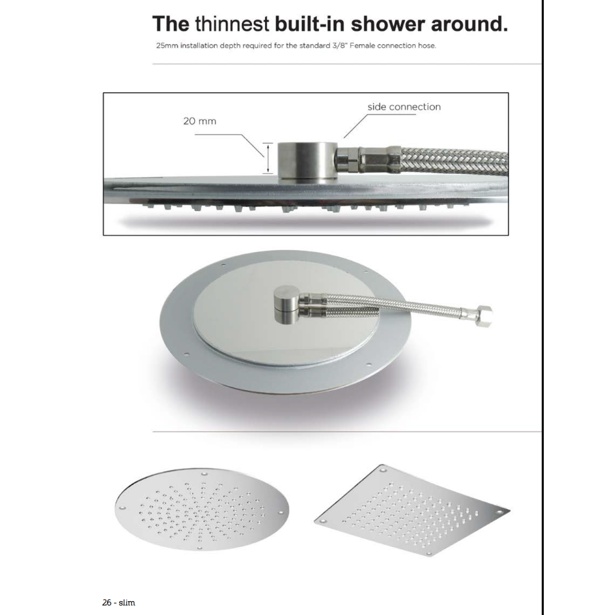 SLIM Series - built in shower head, D_642032_24V