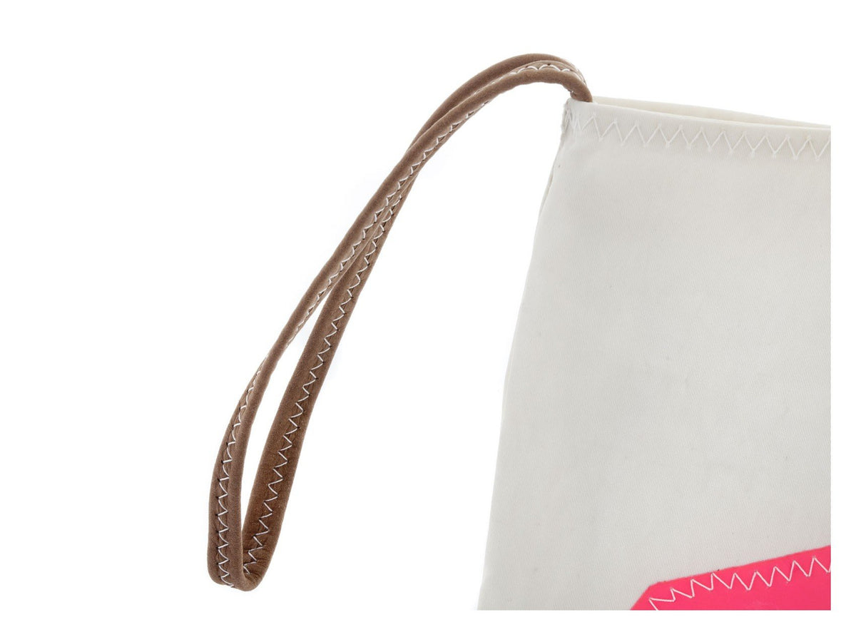 Small pouch with leather strip