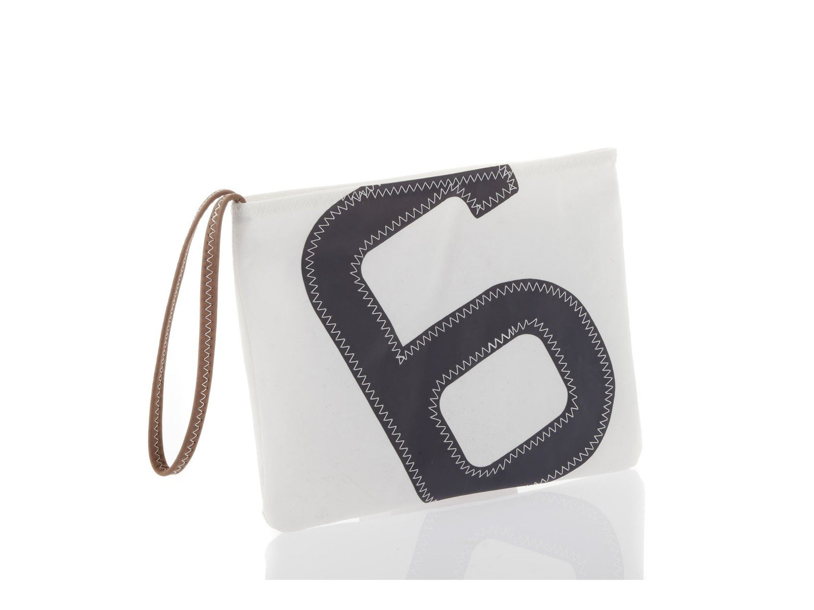 Small pouch with leather strip