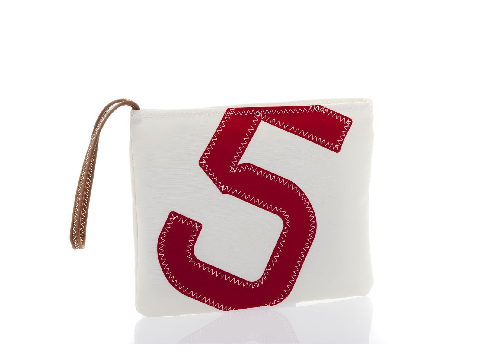 Small pouch with leather strip