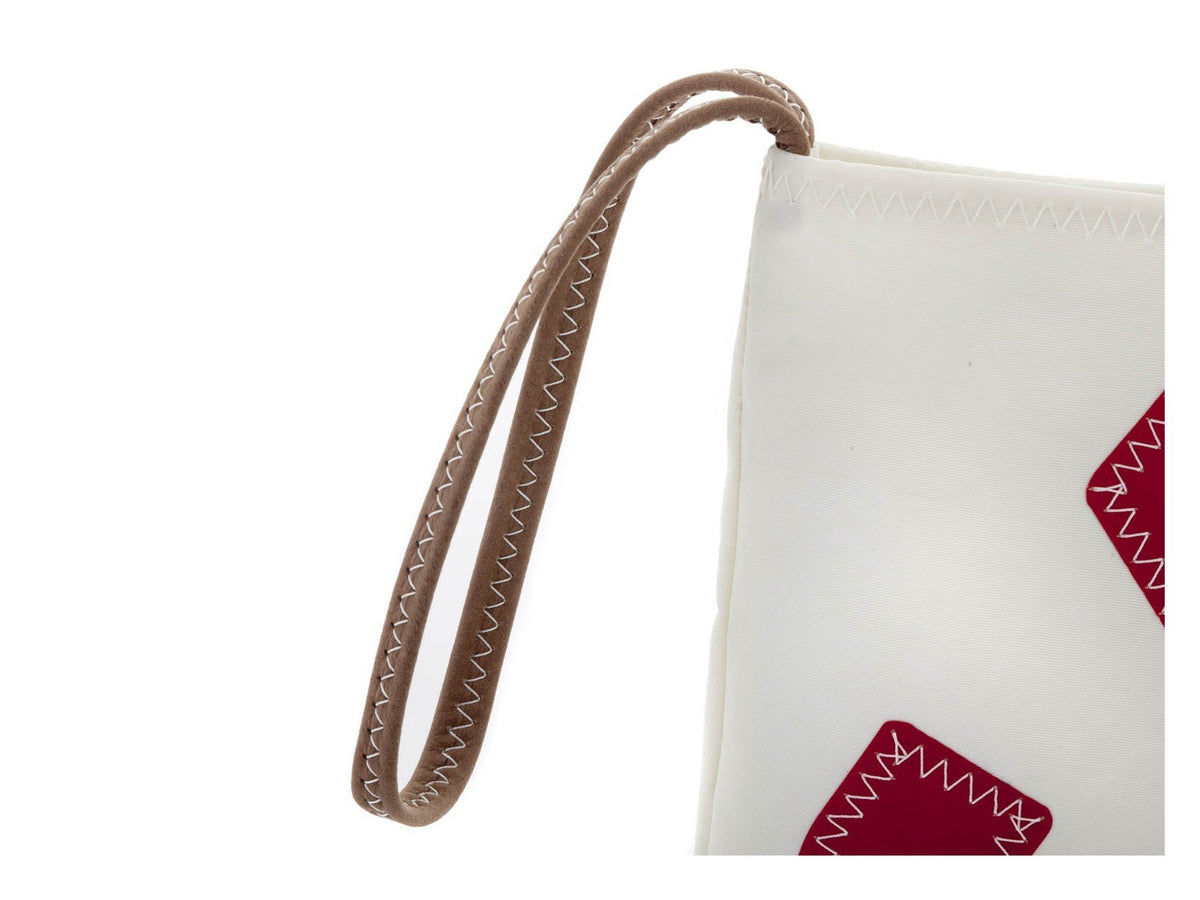 Small pouch with leather strip